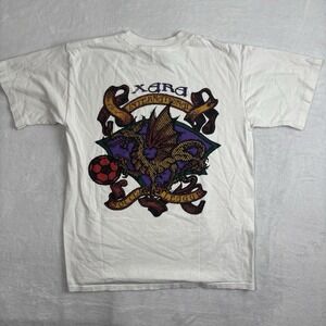 XARA Intrernational Soccer‎ League White SS Graphic Shirt Men's Medium